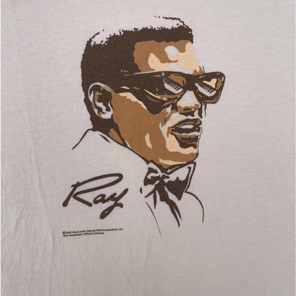 Ray Charles tee 2005 signature portrait tee ladies cut size medium 🎹 - Picture 3 of 16